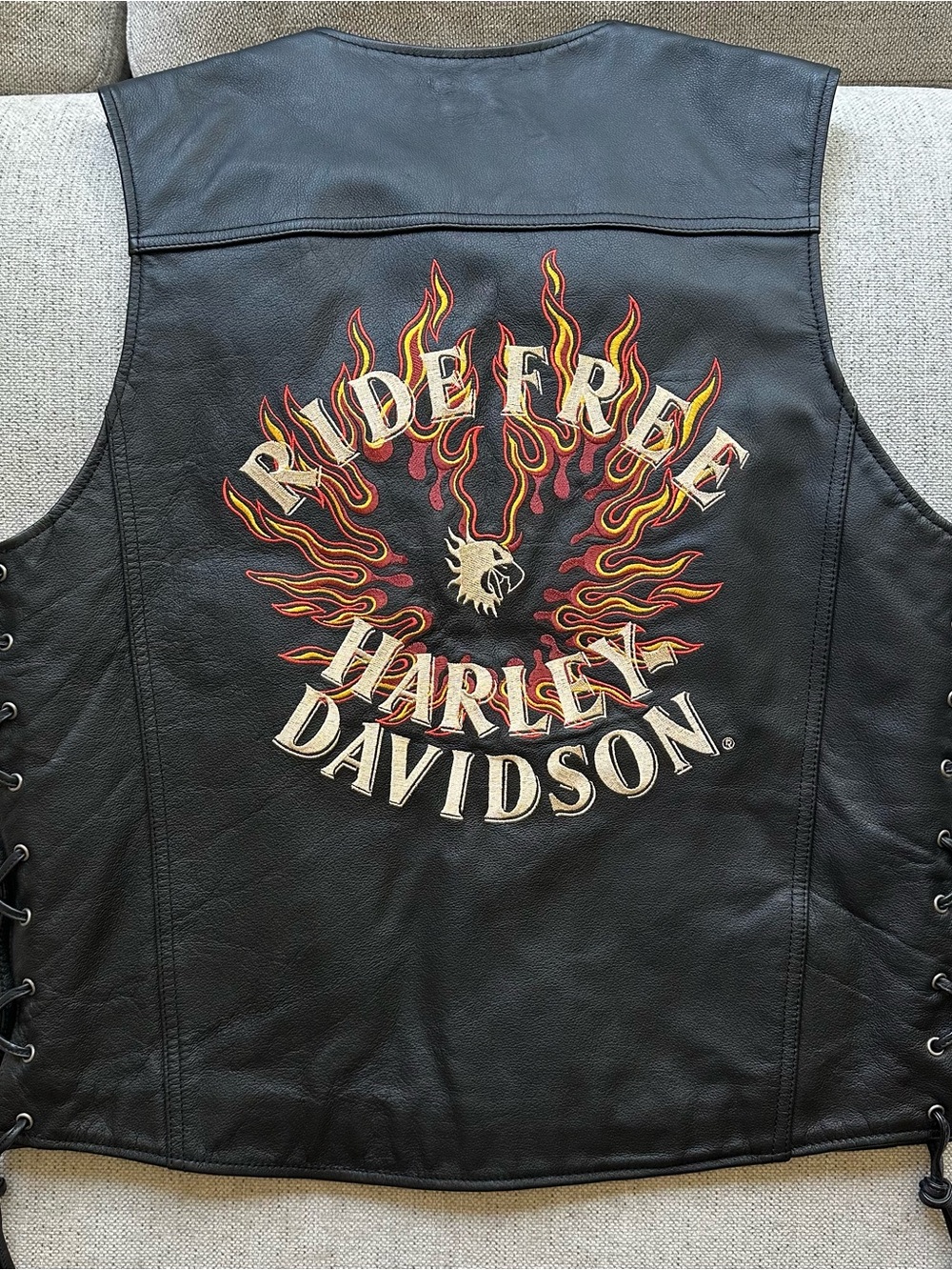 Harley-Davidson Leather Vest "Ride Free" Men's M